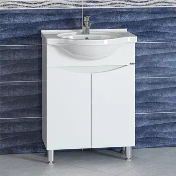 Тумба под раковину СанТа Сатурн 56х85 700227 напольная, белая