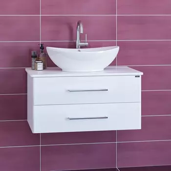 Тумба под раковину СанТа Вегас 77х40 226015л со столешницей, подвесная белая