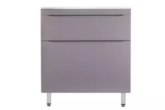 Тумба под раковину Style Line Бергамо 89 см СС-00002362 люкс антискрейтч серый, напольная