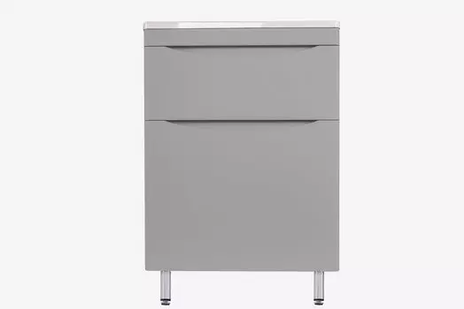 Тумба под раковину Style Line Бергамо мини 59.1 см СС-00002309 серая антискрейтч