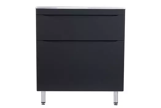 Тумба под раковину Style Line Бергамо мини 79 см СС-00002313 черная антискрейтч