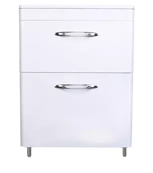 Тумба под раковину Style Line Каре 60 (2 ящ.) Люкс белая PLUS