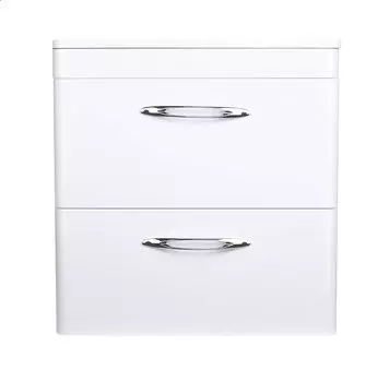 Тумба под раковину Style Line Каре 60 (2 ящ.) Люкс белая PLUS