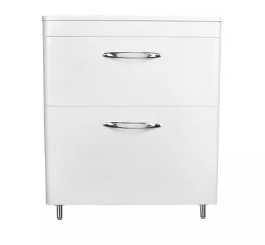 Тумба под раковину Style Line Каре 80 (2 ящ.) Люкс белая PLUS