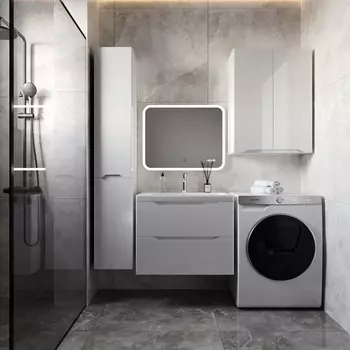 Тумба под раковину Style Line Марелла 70 см СС-00002408 Люкс антискрейтч белая глянцевая