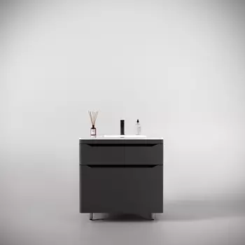 Тумба под раковину Style Line Марелла 80 см СС-00002403 Люкс антискрейтч серая