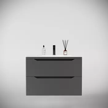 Тумба под раковину Style Line Марелла 80 см СС-00002412 Люкс антискрейтч серая