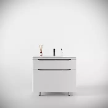 Тумба под раковину Style Line Марелла 90 см СС-00002416 Люкс антискрейтч белая матовая