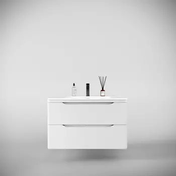 Тумба под раковину Style Line Марелла 90 см СС-00002413 Люкс антискрейтч белая матовая