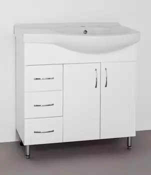 Тумба под раковину Style Line Стандарт 80 левая белая