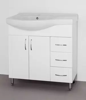 Тумба под раковину Style Line Стандарт 80 правая белая