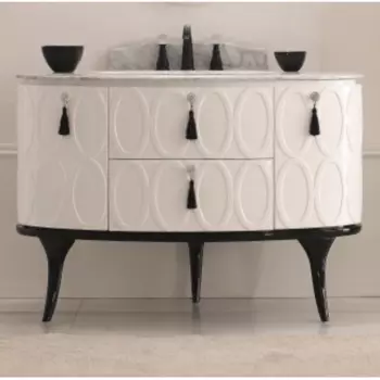 Тумба под раковину Tessoro NEO Белый/Цоколь с ножками черный TS-NE9001-C-W/B