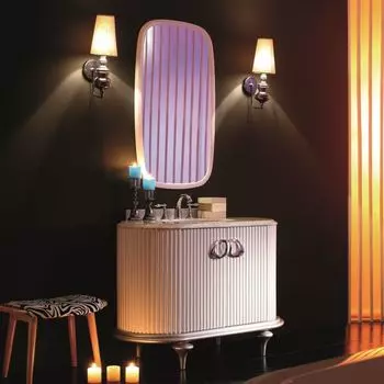 Тумба под раковину Tessoro Rivoli 120 белый/цоколь с ножками золото