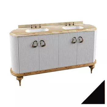 Тумба под раковину Tessoro RIVOLI 180 арт.TS-RI918-C-W/B Белый/Цоколь с ножками черный