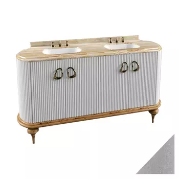 Тумба под раковину Tessoro Rivoli 180 белый/цоколь с ножками серебро