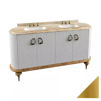 Тумба под раковину Tessoro Rivoli 180 белый/цоколь с ножками золото