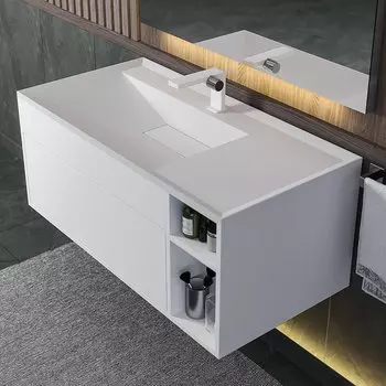 Тумба под раковину Uperwood Lotus 100 см 39340205463 подвесная, белая