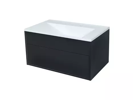 Тумба под раковину Uperwood Lotus 80 см 39340205461 подвесная, черная