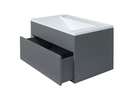 Тумба под раковину Uperwood Lotus 80 см 39340205462 подвесная, серая