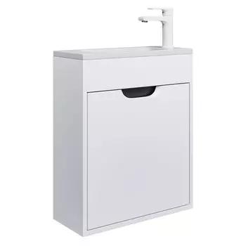 Тумба под раковину Uperwood Modul 50 см 2930205359 подвесная, матовая белая, графит