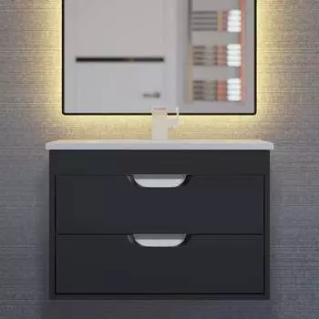 Тумба под раковину Uperwood Modul 61 см 2930205151 подвесная, черная матовая