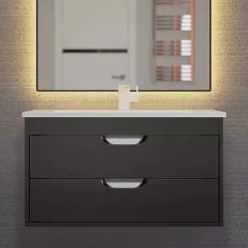 Тумба под раковину Uperwood Modul 76 см 2930205153 подвесная, черная матовая