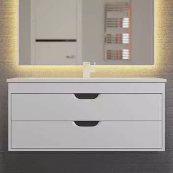 Тумба под раковину Uperwood Modul 96 см 2930205356 подвесная, белая, графит