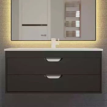 Тумба под раковину Uperwood Modul 96 см 2930205155 подвесная, черная матовая