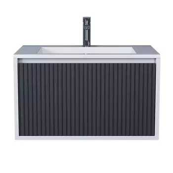 Тумба под раковину Uperwood Next Premium 70 см 3930205150 подвесная, белая, графит, 1 ящик