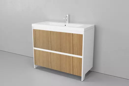 Тумба под раковину Velvex Klaufs 100.2Y белый-дерево