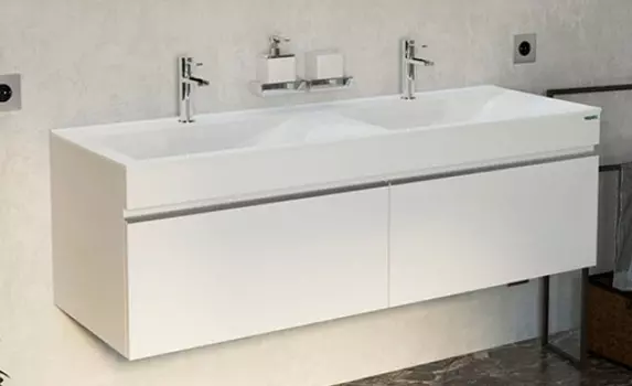 Тумба под раковину Velvex Pulsus 140 белая подвесная