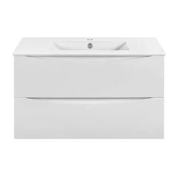Тумба под раковину Vincea Mia Slim 90 см VMC-2MC900S1GW подвесная, белая