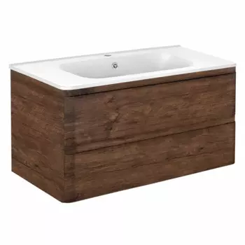 Тумба под раковину Vincea Vico 100 см 2 ящика R.Wood (темный дуб) VMC-2V100RW