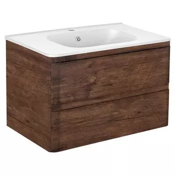 Тумба под раковину Vincea Vico 80 см 2 ящика R.Wood (темный дуб) VMC-2V800RW