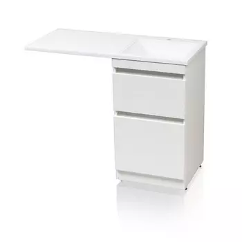 Тумба под стиральную машину Style Line Даллас 48 см СС-00002347 напольная Люкс белая, PLUS, ЭМАЛЬ