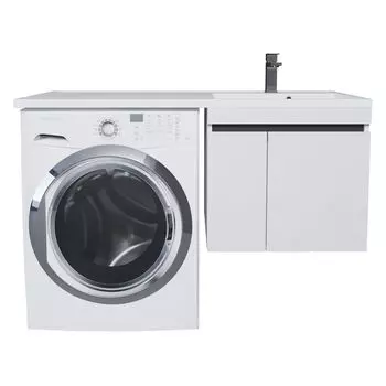 Тумба под стиральную машину Uperwood Magenta 120 см 5930205151 белый матовый с графитовыми вставками