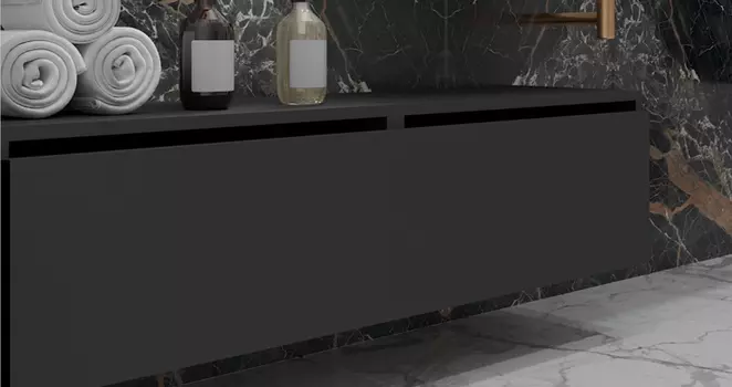 Тумба под столешницу Armadi Art Flat 140 см 897-140-A glossy антрацит глянцевая