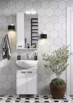 Тумба с раковиной Aquaton Бекка PRO 55 см, напольная, белая