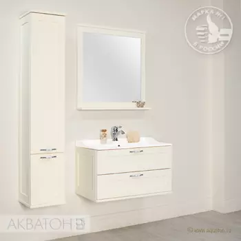 Тумба с раковиной Aquaton Леон 80 дуб белый