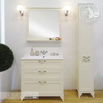 Тумба с раковиной Aquaton Леон 80 Н дуб бежевый