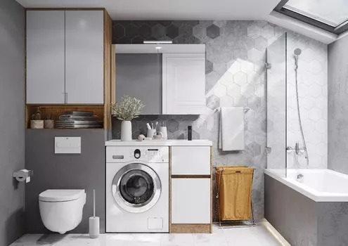 Тумба с раковиной Aquaton Лондри 105 см коричневая