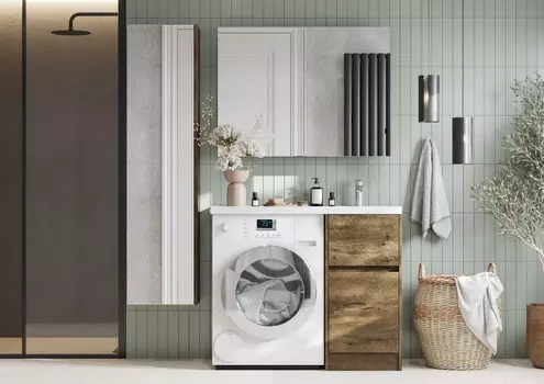 Тумба с раковиной Aquaton Лондри 105 см коричневая