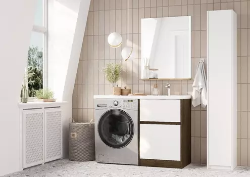 Тумба с раковиной Aquaton Лондри 120 см дуб темный