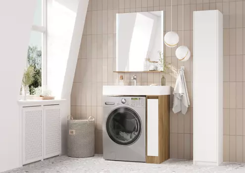 Тумба с раковиной Aquaton Лондри 80 см дуб темный