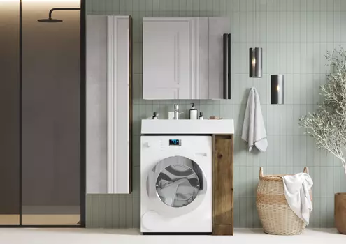 Тумба с раковиной Aquaton Лондри 80 см коричневая