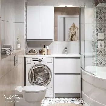 Тумба с раковиной Alavann Soft Silver 120 правая