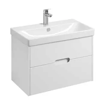 Тумба с раковиной Aquaton Оливия 77 см подвесная, белая