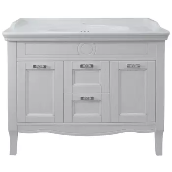 Тумба с раковиной Azario Carolina 100 см белый с серебряной патиной CS00069426