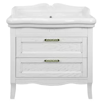 Тумба с раковиной Azario Carolina 90 см белый c золотой патиной CS00069427