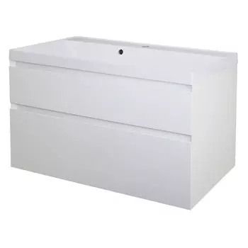 Тумба с раковиной Azario Velluto 100 см CS00088604 подвесная, белая матовая